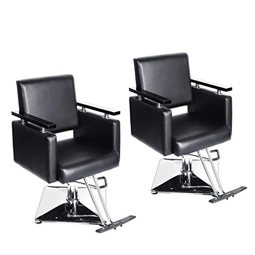 BEAMNOVA Classic Hydraulic Barber Chair Salon Beauty Spa Hair Styling Equipment Chairs (Pack of 2, One year warranty on hydraulic pump)