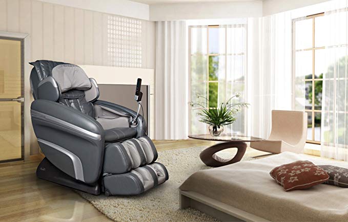 Osaki OS7200HC-FWG Model OS-7200H Executive ZERO GRAVITY S-Track Heating Massage Chair, Charcoal with Inside Delivery and Setup, Computer Body Scan, Arm Massage, Quad Roller Head Massage System