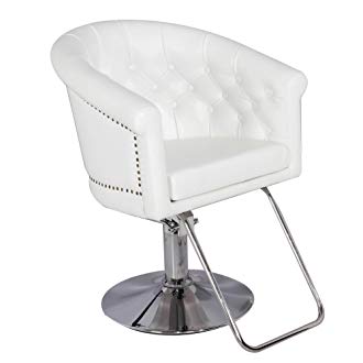 Generic Hydraulic Styling Chair White Barber Chair Salon Furniture Equipment