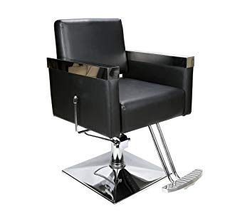 BarberPub Classic Recline Hydraulic Barber Chair Salon Spa Chair Hair Styling Beauty Equipment 3021 (Black)