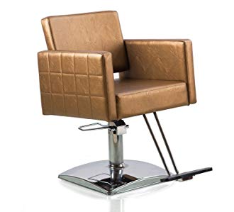 FlagBeauty Gold Hydraulic Barber Styling Chair Hair Beauty Salon Equipment Square Base