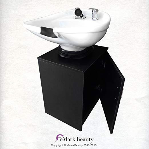 White Ceramic Beauty Salon Backwash Shampoo Bowl Salon Sink with Shampoo Cabinet TLC-W07TC